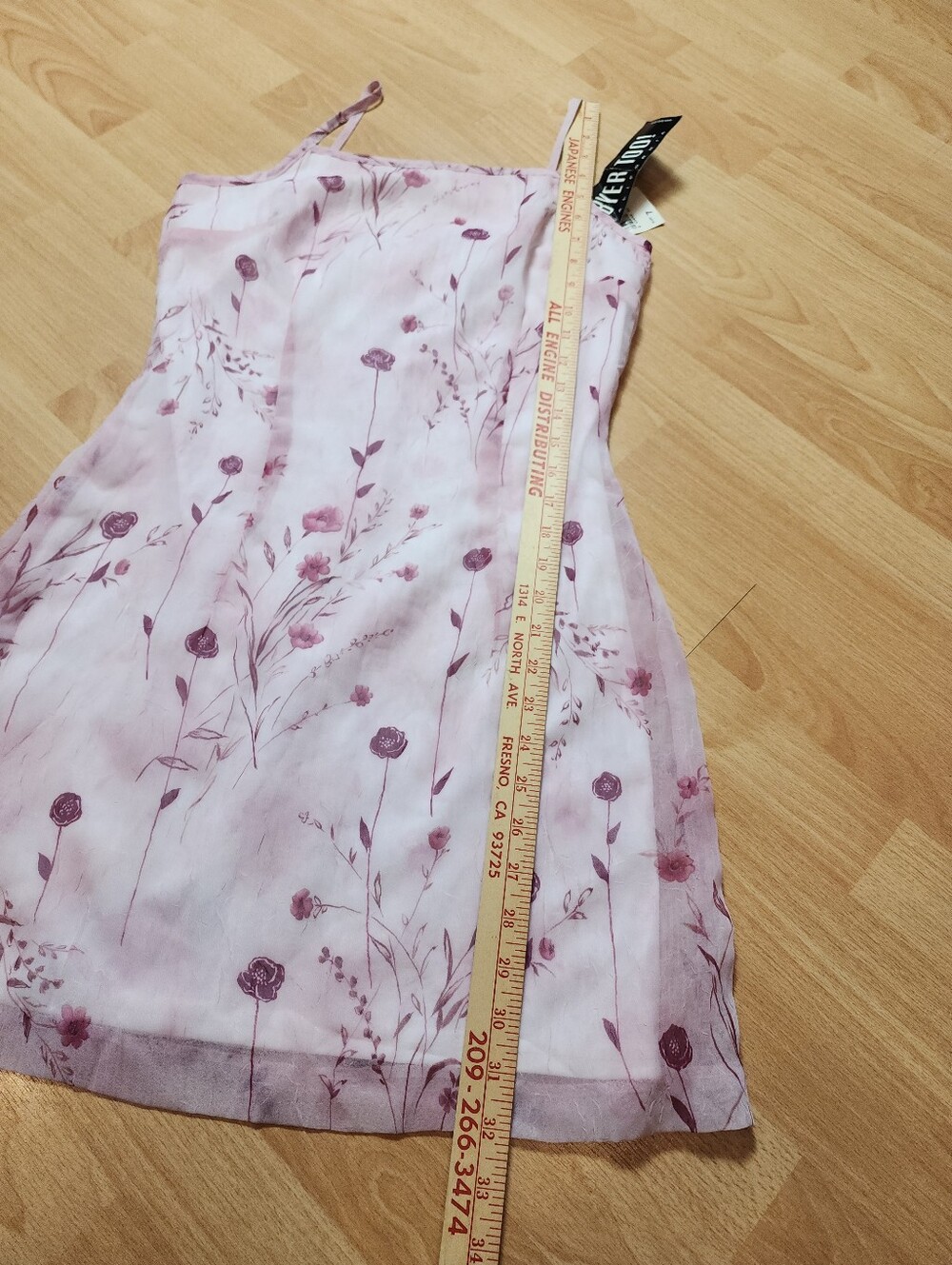 NWT Vtg 90s Y2K Byer Too! California Mini Dress Pink Purple Floral Size 7 - Picture 6 of 15